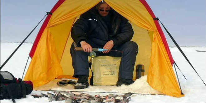 Зимняя рыбалка в палатке – видео
